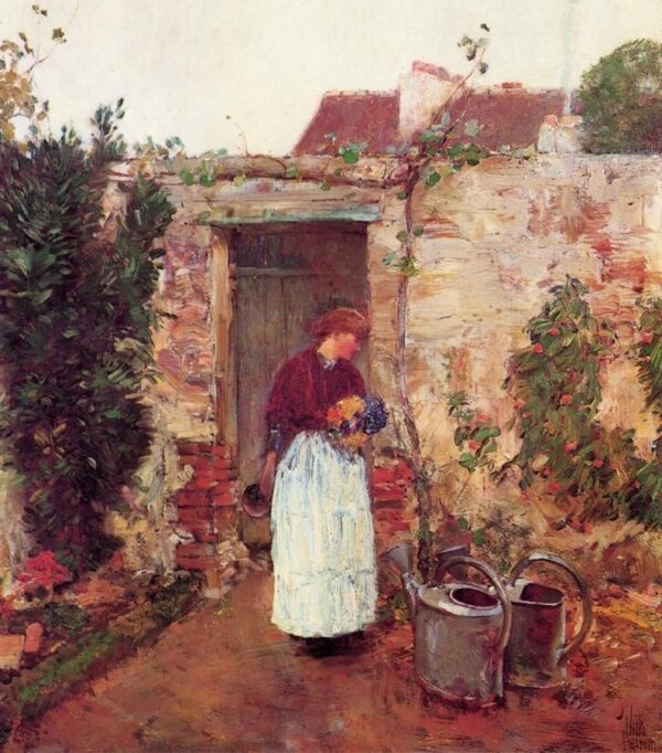 The Garden Door by Frederick Childe Hassam, hand-painted oil painting reproduction