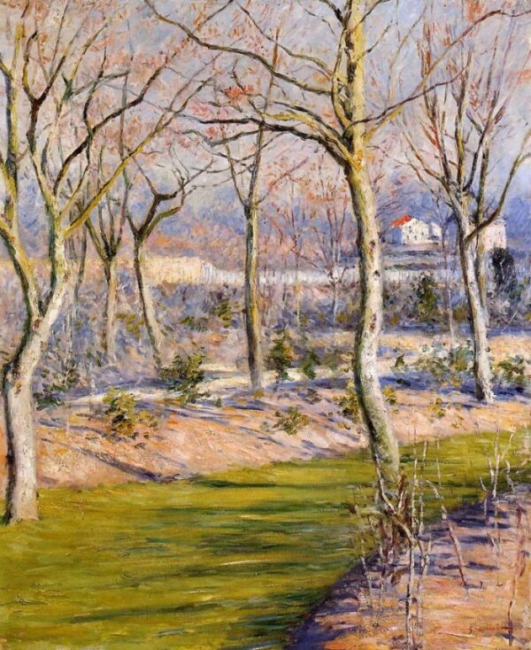The Garden at Petit Gennevilliers in Winter by Gustave Caillebotte, hand-painted oil painting reproduction