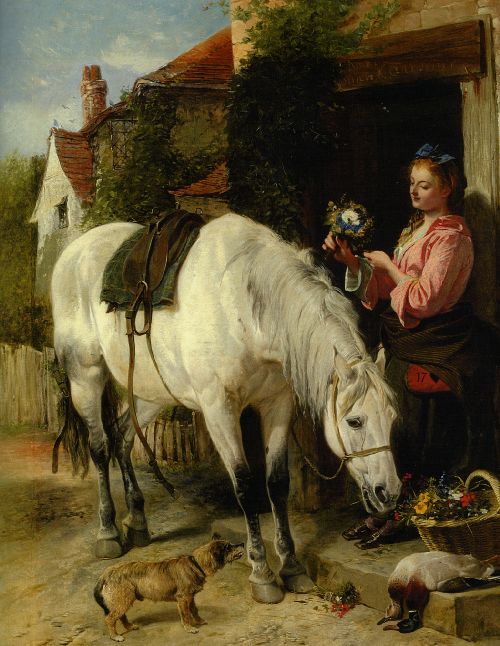 The Gardeners Daughter by Richard Ansdell, hand-painted oil reproduction