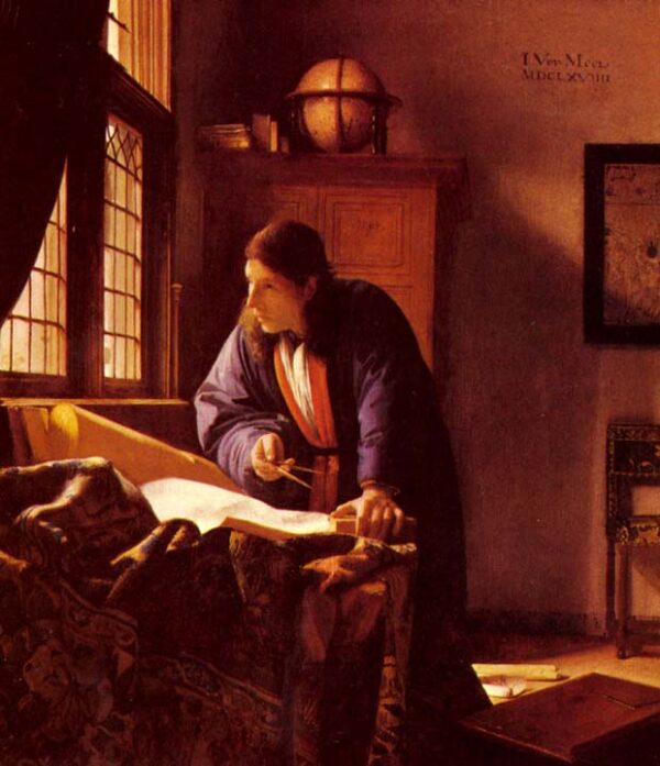 The Geographer by Johannes Vermeer, hand-painted oil painting reproduction