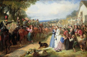 The Girls We Left Behind Us The Departure of the 11th Hussars for India by Thomas Jones Barker, hand-painted oil painting reproduction