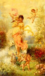 The Goddess Of Spring by Hans Zatzka, hand-painted oil painting reproduction