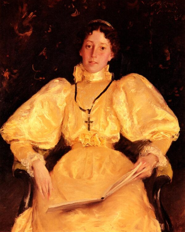 The Golden Lady by William Merritt Chase, hand-painted oil painting reproduction