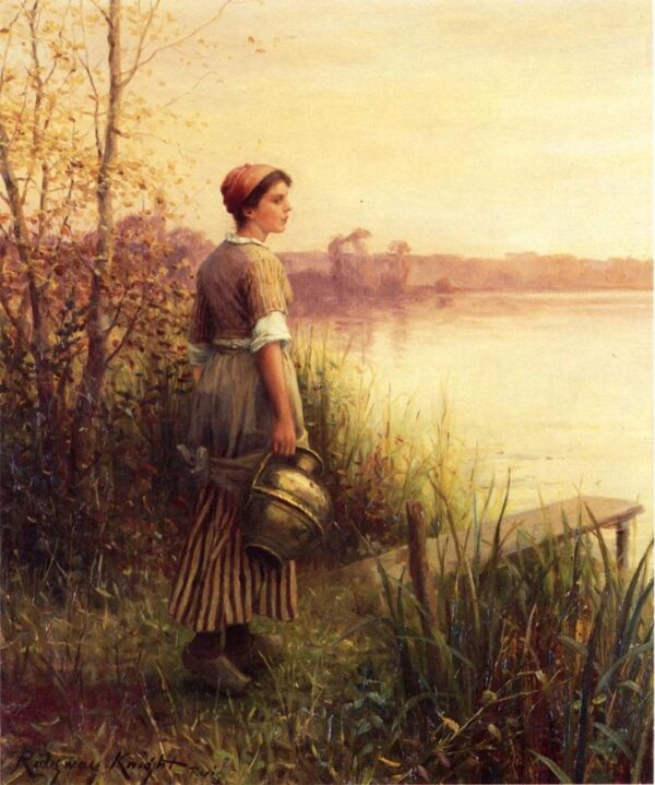 The Golden Sunset by Daniel Ridgway Knight, hand-painted oil painting reproduction