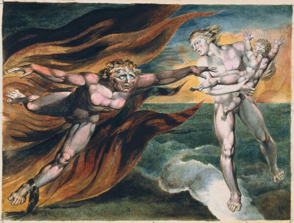 The Good and Evil Angels by William Blake, hand-painted oil painting reproduction