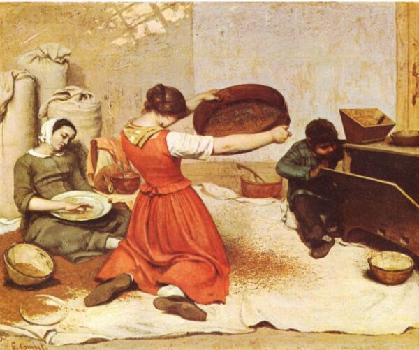 The Grain Sifters by Gustave Courbet, hand-painted oil painting reproduction