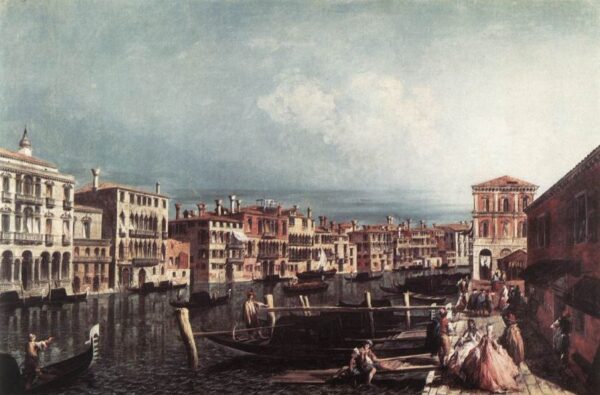 The Grand Canal at San Geremia by Michele Marieschi, hand-painted oil painting reproduction