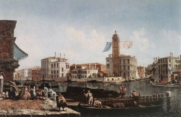 The Grand Canal with the Fishmarket by Michele Marieschi, hand-painted oil painting reproduction