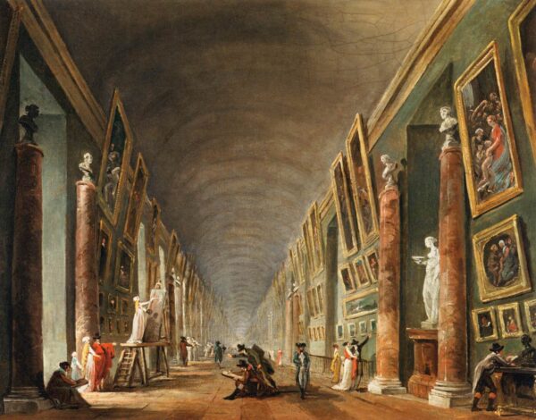 The Grande Galerie by Hubert Robert, hand-painted oil painting reproduction