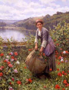 The Grass Cutter by Daniel Ridgway Knight, hand-painted oil painting reproduction