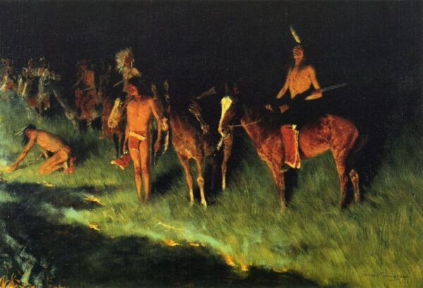 The Grass Fire by Frederic Remington, hand-painted oil painting reproduction