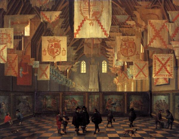 The Great Hall of the Binnenhof in The Hague by Dirck van Delen, hand-painted oil painting reproduction