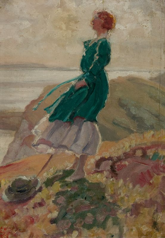 The Green Coat by Geoffrey Stephen Allfree, hand-painted oil reproduction