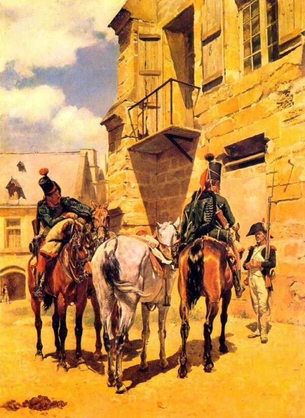 The Halt by Jean-Louis Ernest Meissonier, hand-painted oil painting reproduction