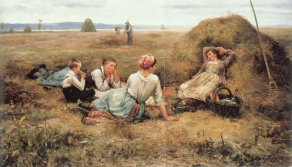 The Harvesters Resting by Daniel Ridgway Knight, hand-painted oil painting reproduction