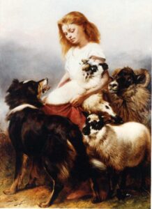 The Herd Lassie by Richard Ansdell, hand-painted oil painting reproduction