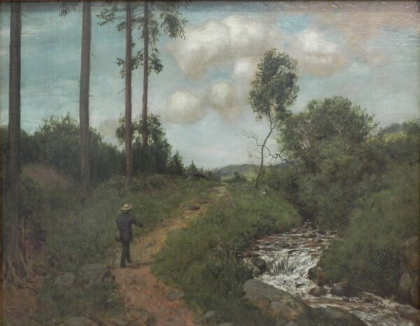 The Hiker in the Black Forest by Hans Thoma, hand-painted oil painting reproduction