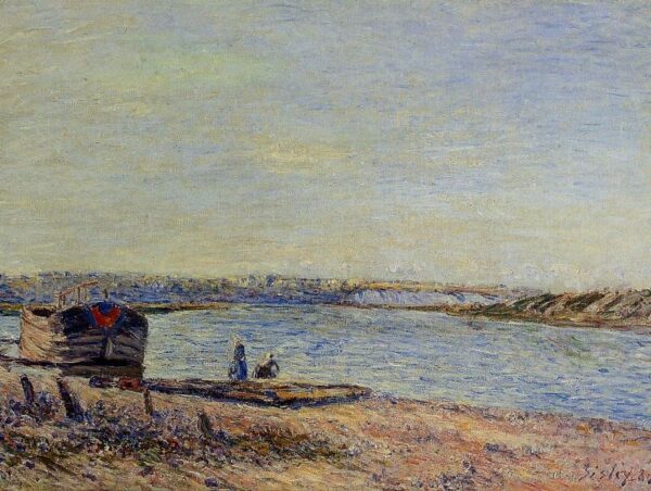 The Hills of Veneux, Seen from Saint-Mammes by Alfred Sisley, hand-painted oil painting reproduction