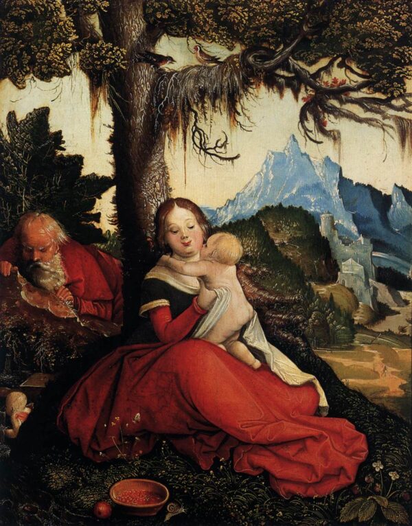 The Holy Family in the Open by Hans Baldung Grien, hand-painted oil painting reproduction