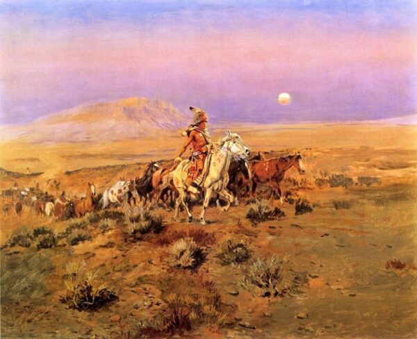 The Horse Thieves by Charles Marion Russell, hand-painted oil painting reproduction