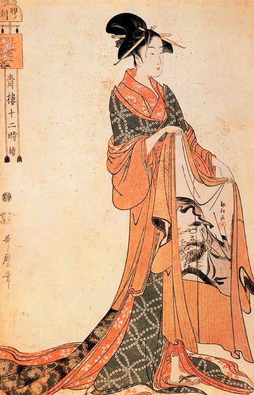 The Hour Of The Hare by Kitagawa Utamaro, hand-painted oil reproduction
