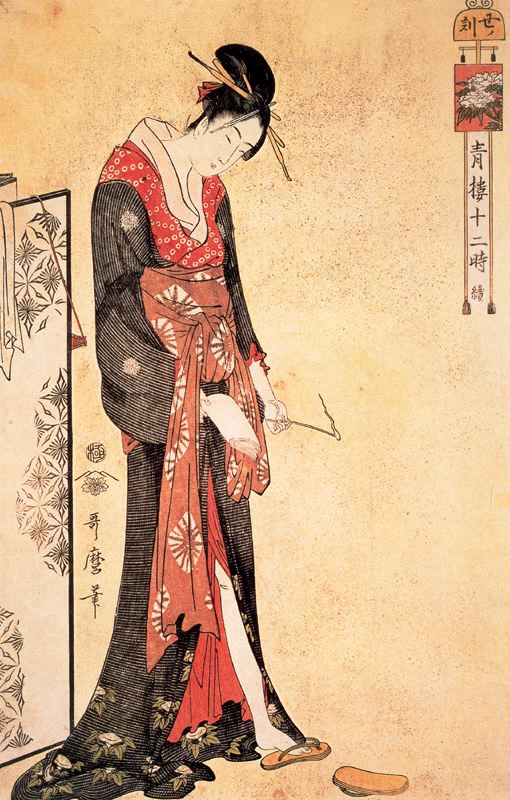 The Hour Of The Ox by Kitagawa Utamaro, hand-painted oil reproduction