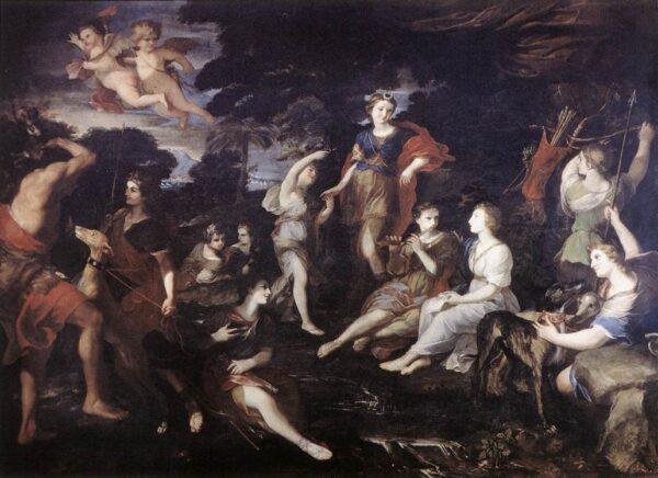 The Hunt of Diana by Andrea Camassei, hand-painted oil painting reproduction