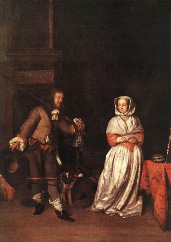 The Hunter’s Gift by Gabriel Metsu, hand-painted oil painting reproduction