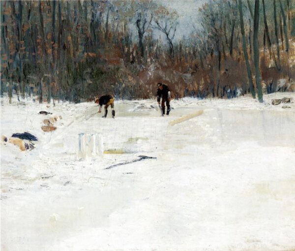 The Ice Cutters by Julian Alden Weir, hand-painted oil painting reproduction