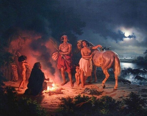 The Indian Camp by Charles Christian Nahl, hand-painted oil painting reproduction