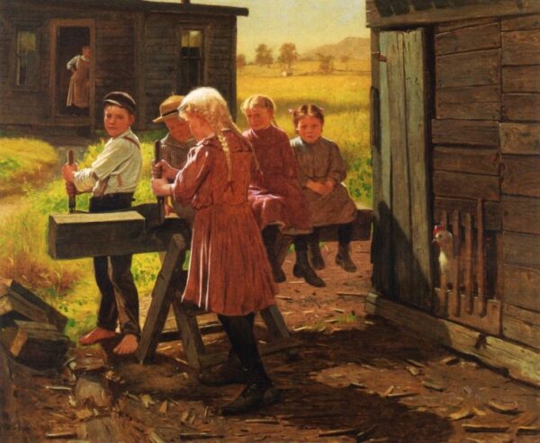 The Industrious Family by John G Brown, hand-painted oil painting reproduction