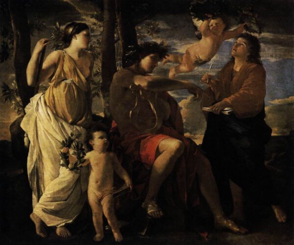 The Inspiration of the Poet by Nicolas Poussin, hand-painted oil painting reproduction