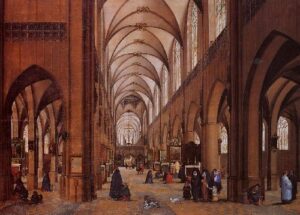The Interior of the Cathedral of Antwerp by James Goodwyn Clonney, hand-painted oil painting reproduction