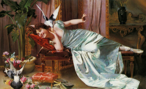 The Interruption by Vittorio Reggianini, hand-painted oil painting reproduction