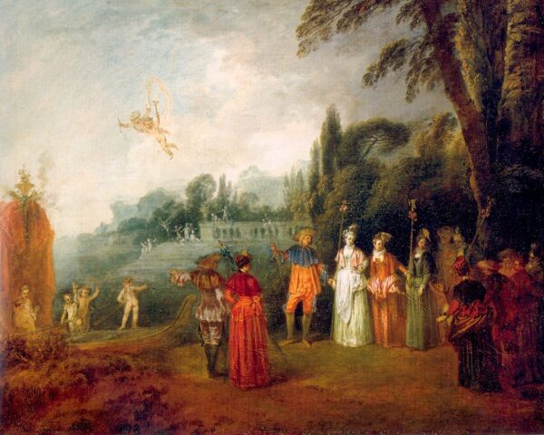 The Island Of Cythera by Antoine Watteau, hand-painted oil painting reproduction