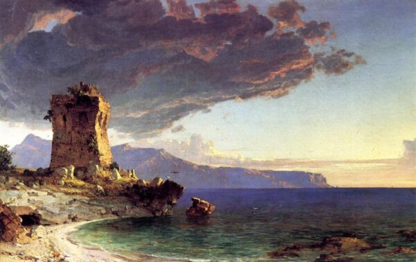 The Isle of Capri by Jasper Francis Cropsey, hand-painted oil painting reproduction