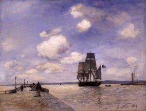 The Jetty of Honfleur by Johan Jongkind, hand-painted oil painting reproduction