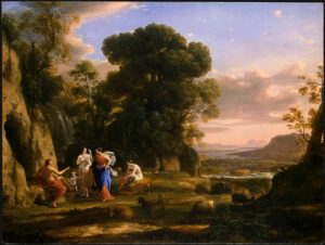 The Judgement Of Paris by Claude Lorrain, hand-painted oil painting reproduction