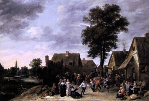 The Kermis at the Half Moon Inn by David Teniers the Younger, hand-painted oil painting reproduction