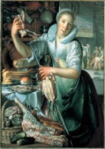 The Kitchen Maid by Joachim Wtewael, hand-painted oil painting reproduction