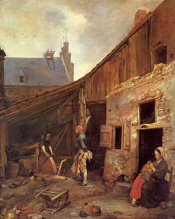 The Knifegrinder’s Family by Gerard ter Borch, hand-painted oil painting reproduction