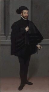 The Knight In Black by Giovanni Battista Moroni, hand-painted oil painting reproduction