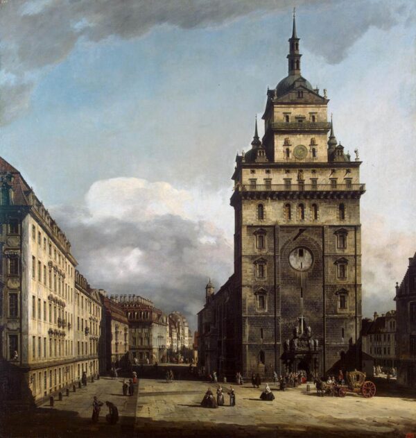 The Kreuzkirche in Dresden by Bernardo Bellotto, hand-painted oil painting reproduction