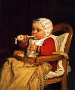 The Little Musician by Albert Anker, hand-painted oil painting reproduction