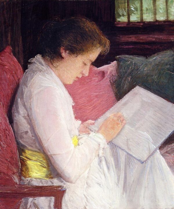The Lace Maker by Julian Alden Weir, hand-painted oil painting reproduction