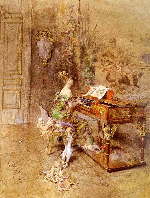 The Lady Pianist by Giovanni Boldini, hand-painted oil painting reproduction