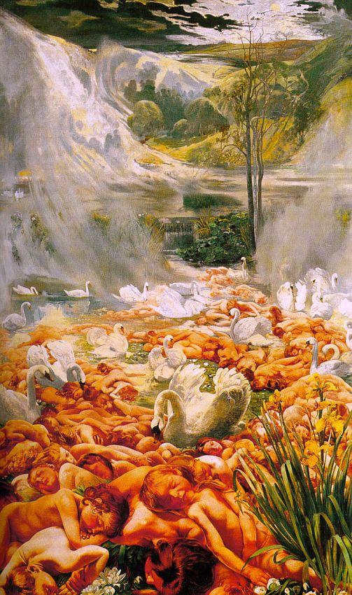 The Lake by Léon Frédéric, hand-painted oil reproduction