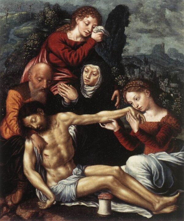 The Lamentation of Christ by Jan Sanders van Hemessen, hand-painted oil painting reproduction