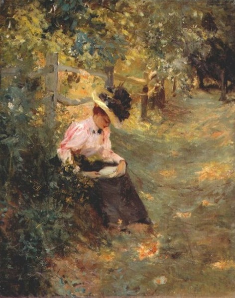 The Lane by Theodore Robinson, hand-painted oil reproduction