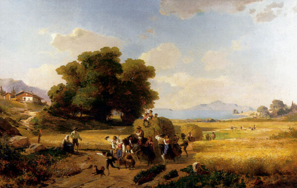 The Last Day Of The Harvest by Franz Richard Unterberger, hand-painted oil painting reproduction